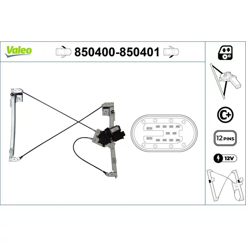 Mechanizmus zdvíhania okna VALEO 850400