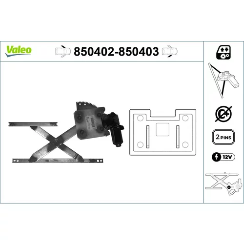 Mechanizmus zdvíhania okna VALEO 850402
