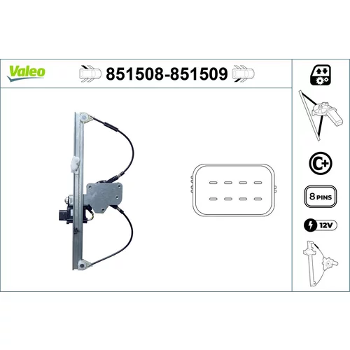 Mechanizmus zdvíhania okna VALEO 851508