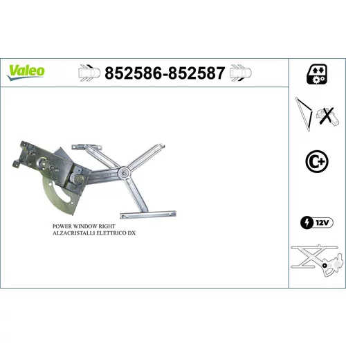 Mechanizmus zdvíhania okna VALEO 852586