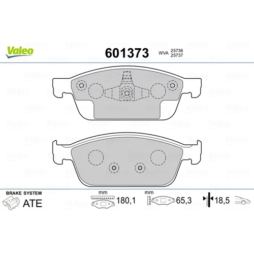 Sada brzdových platničiek kotúčovej brzdy VALEO 601373