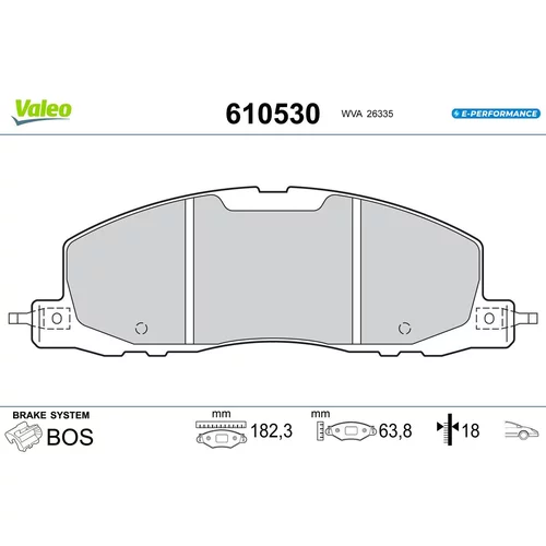 Sada brzdových platničiek kotúčovej brzdy 610530 /VALEO/