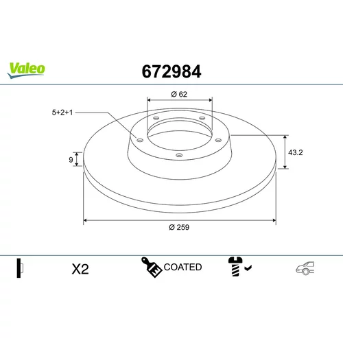 Brzdový kotúč VALEO 672984