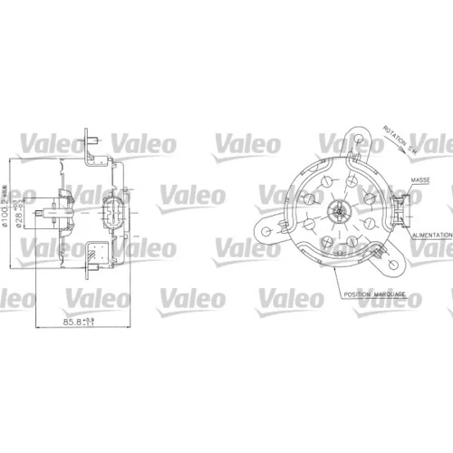 Elektromotor vetráka chladiča 698408 /VALEO/
