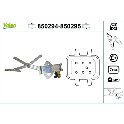Mechanizmus zdvíhania okna VALEO 850294