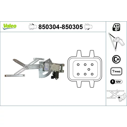 Mechanizmus zdvíhania okna VALEO 850304