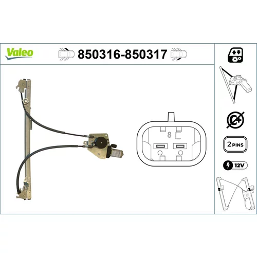 Mechanizmus zdvíhania okna VALEO 850316