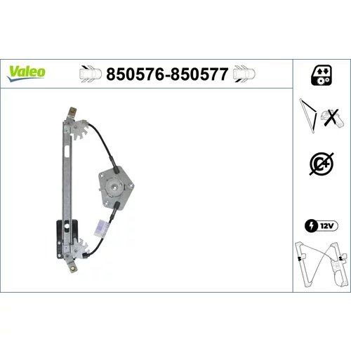 Mechanizmus zdvíhania okna 850576 /VALEO/