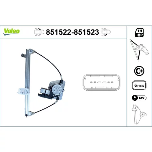 Mechanizmus zdvíhania okna VALEO 851522