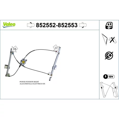 Mechanizmus zdvíhania okna VALEO 852552