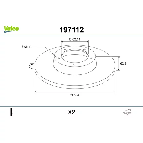 Brzdový kotúč VALEO 197112
