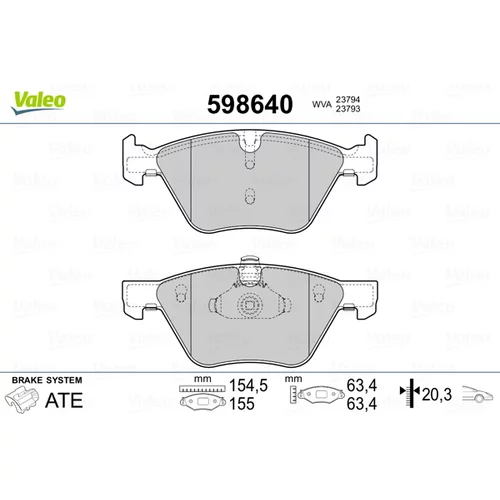 Sada brzdových platničiek kotúčovej brzdy 598640 /VALEO/
