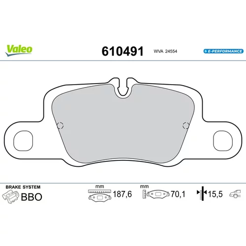 Sada brzdových platničiek kotúčovej brzdy VALEO 610491