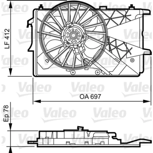 Ventilátor chladenia motora VALEO 696373