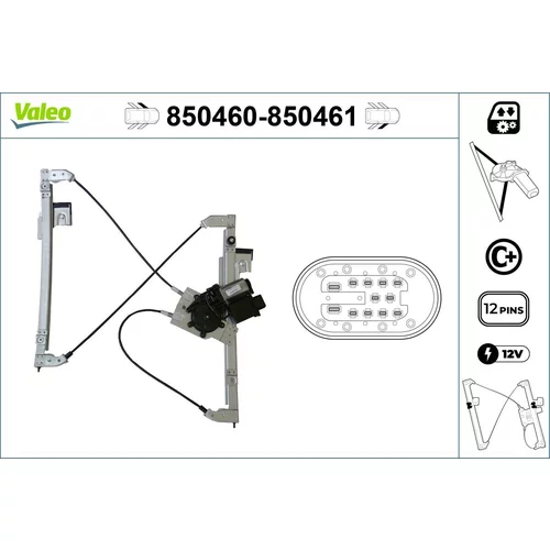 Mechanizmus zdvíhania okna VALEO 850460