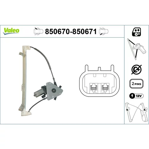 Mechanizmus zdvíhania okna VALEO 850670