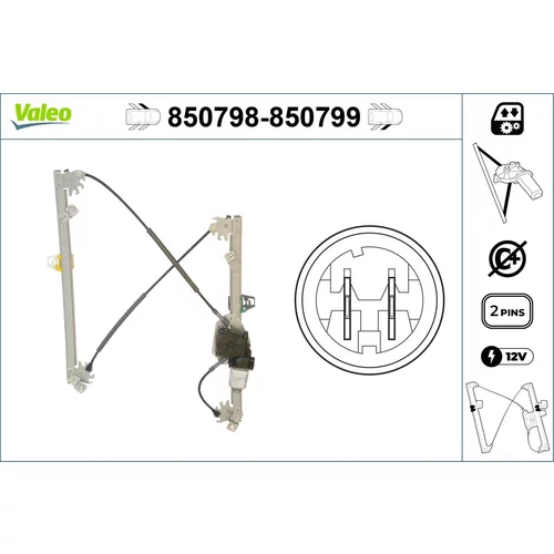 Mechanizmus zdvíhania okna 850798 /VALEO/
