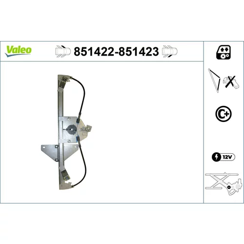Mechanizmus zdvíhania okna 851422 /VALEO/