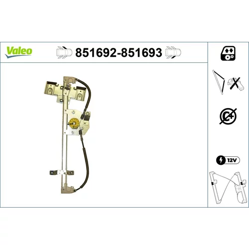 Mechanizmus zdvíhania okna VALEO 851692