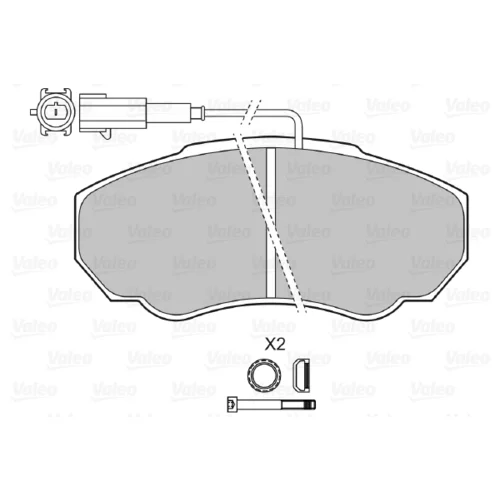 Sada brzdových platničiek kotúčovej brzdy 598568 /VALEO/ - obr. 1