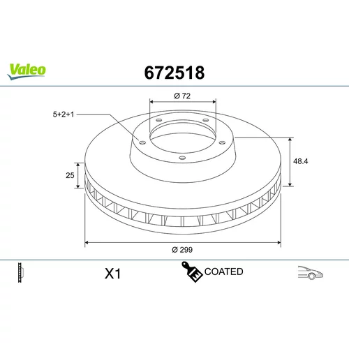Brzdový kotúč VALEO 672518