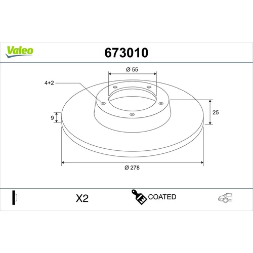 Brzdový kotúč VALEO 673010