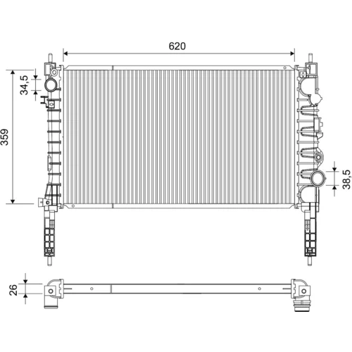 Chladič motora VALEO 701769