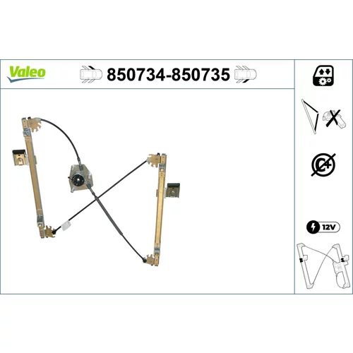 Mechanizmus zdvíhania okna VALEO 850734