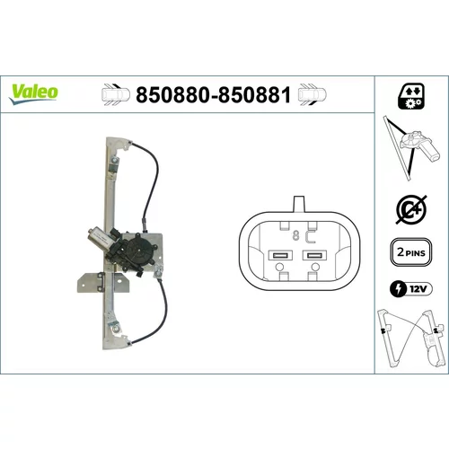 Mechanizmus zdvíhania okna VALEO 850880