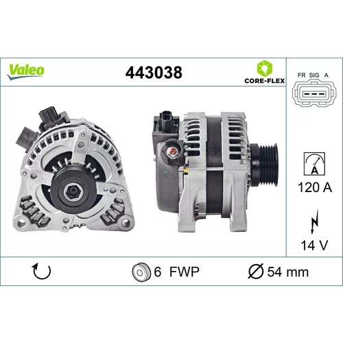 Alternátor VALEO 443038