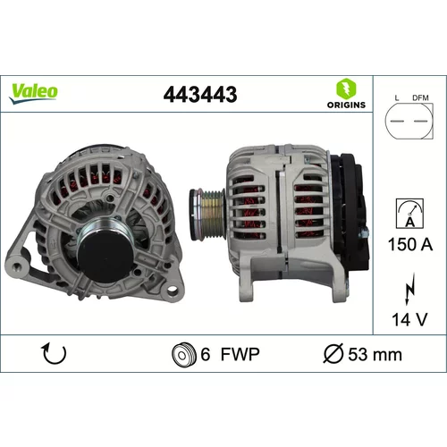 Alternátor VALEO 443443