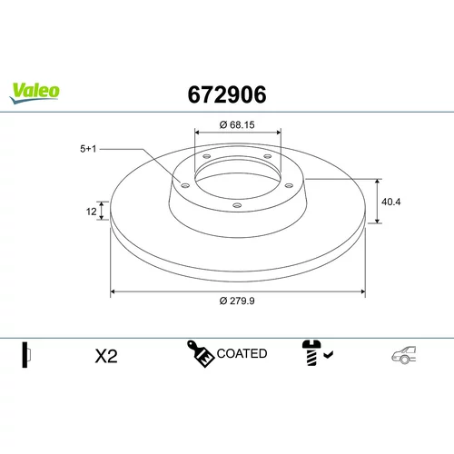 Brzdový kotúč VALEO 672906