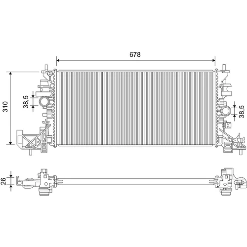 Chladič motora 701795 /VALEO/