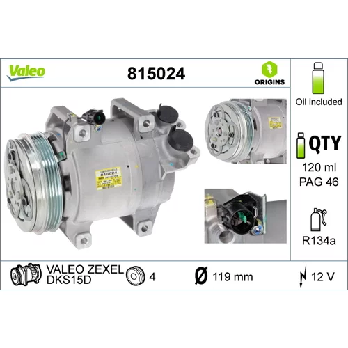Kompresor klimatizácie VALEO 815024