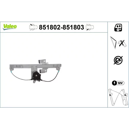 Mechanizmus zdvíhania okna 851802 /VALEO/
