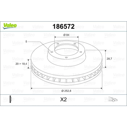 Brzdový kotúč 186572 /VALEO/
