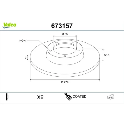 Brzdový kotúč VALEO 673157