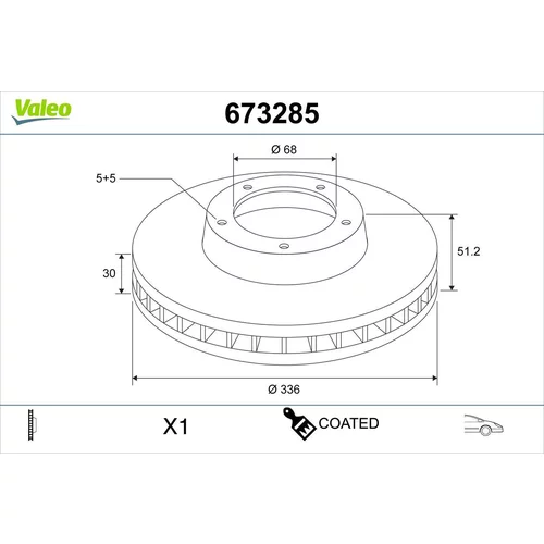 Brzdový kotúč VALEO 673285