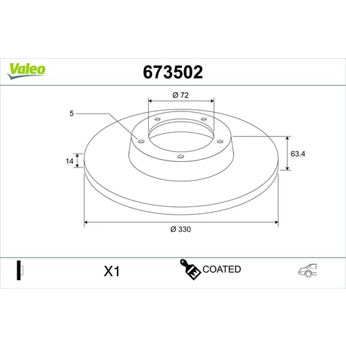 Brzdový kotúč VALEO 673502