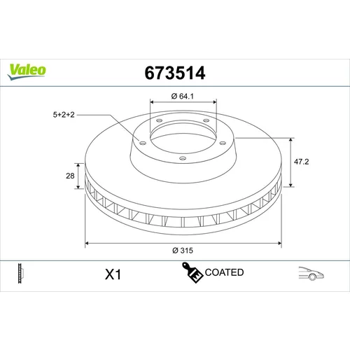 Brzdový kotúč VALEO 673514