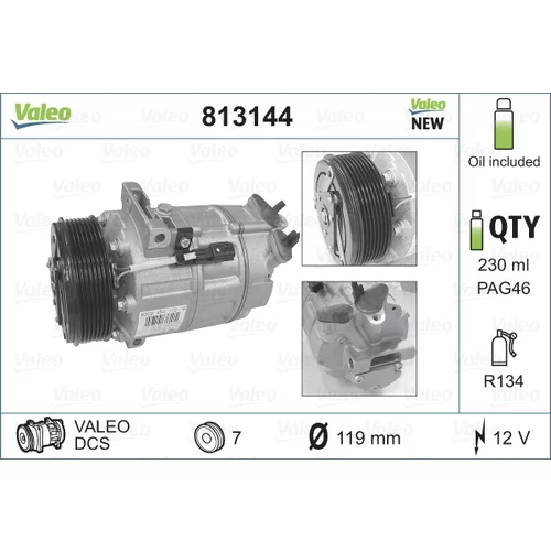 Kompresor klimatizácie 813144 /VALEO/ - obr. 1