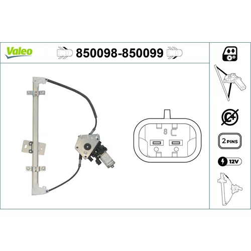 Mechanizmus zdvíhania okna VALEO 850098