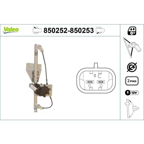 Mechanizmus zdvíhania okna VALEO 850252