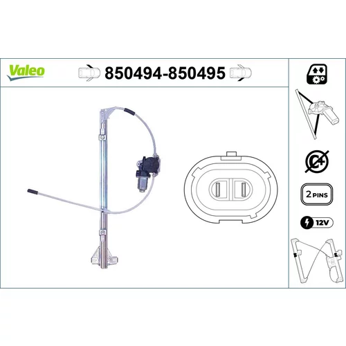 Mechanizmus zdvíhania okna VALEO 850494