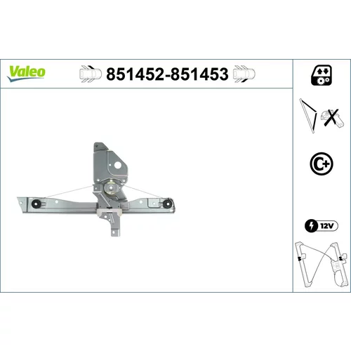 Mechanizmus zdvíhania okna 851452 /VALEO/