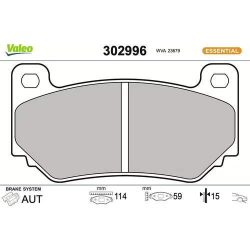 Sada brzdových platničiek kotúčovej brzdy VALEO 302996