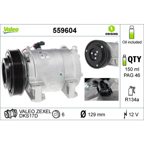 Kompresor klimatizácie VALEO 559604