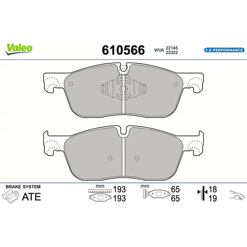 Sada brzdových platničiek kotúčovej brzdy VALEO 610566