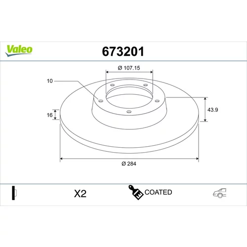 Brzdový kotúč VALEO 673201