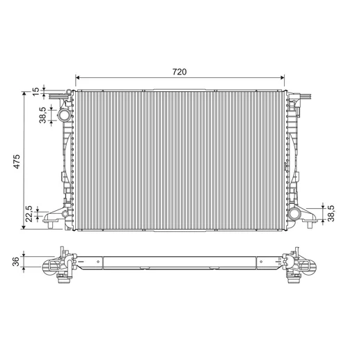 Chladič motora VALEO 701309